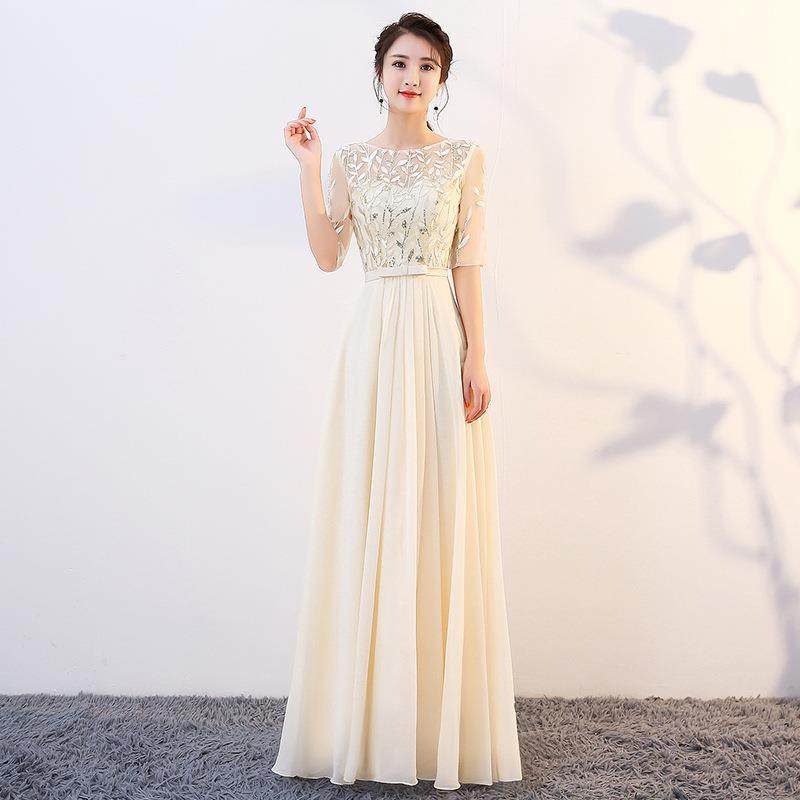 2026新款合唱礼服女大合唱团长裙晚礼服年会主持人学生演出服