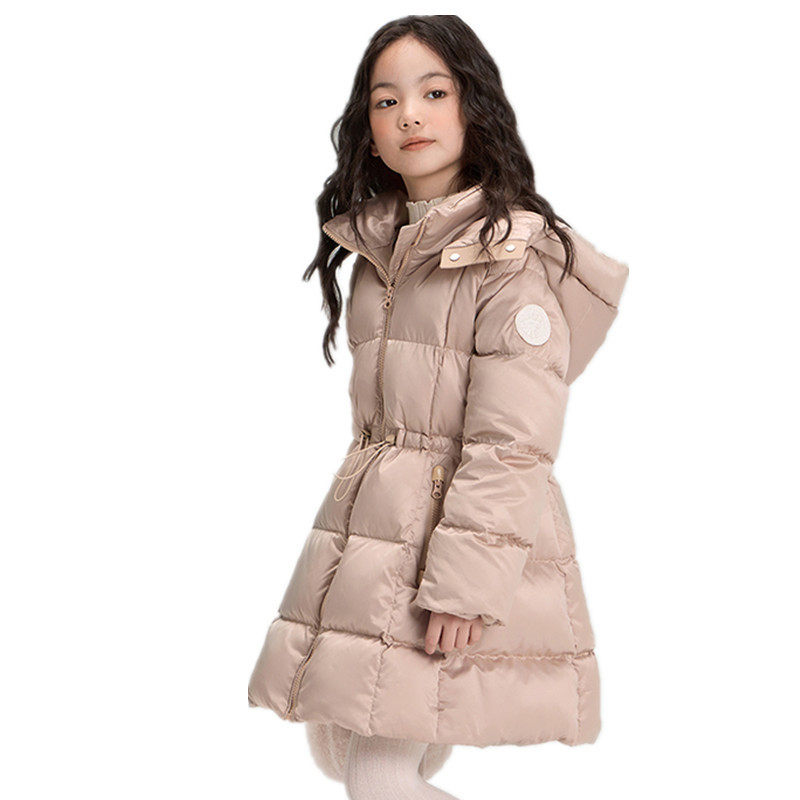 2025新款【现货】女童羽绒棉服中长款冬季儿童洋气收腰中大童