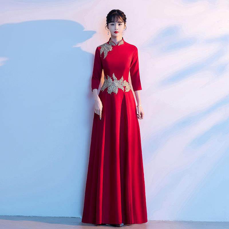 2026新款大合唱团演出服表演服装主持人颁奖礼仪迎宾晚礼服长