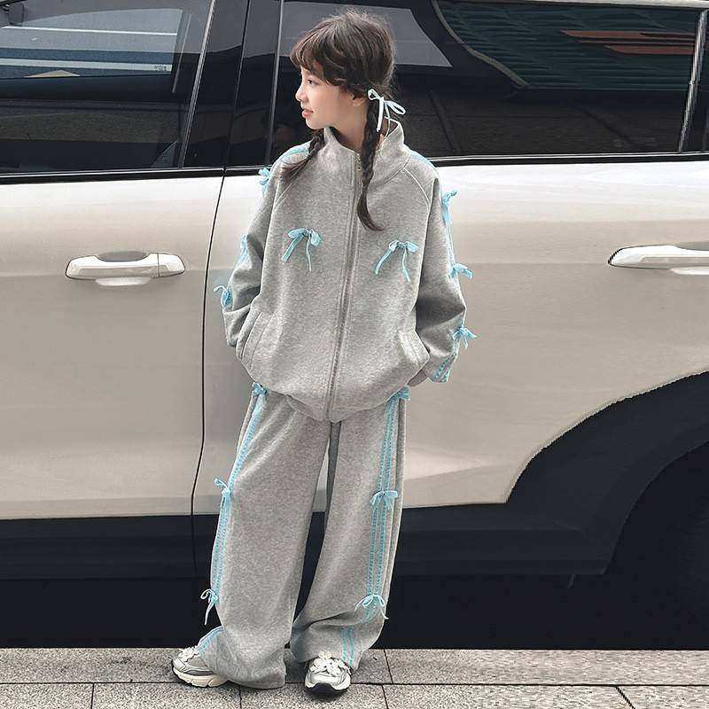 2025新款女童套装春秋款儿童秋装运动卫衣外套阔腿裤夏季两件