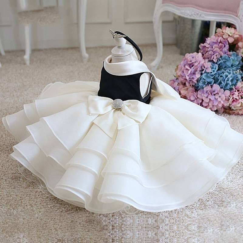 2026新款儿童礼服女童公主裙婚纱礼服花童蓬蓬裙白色走秀主持演出