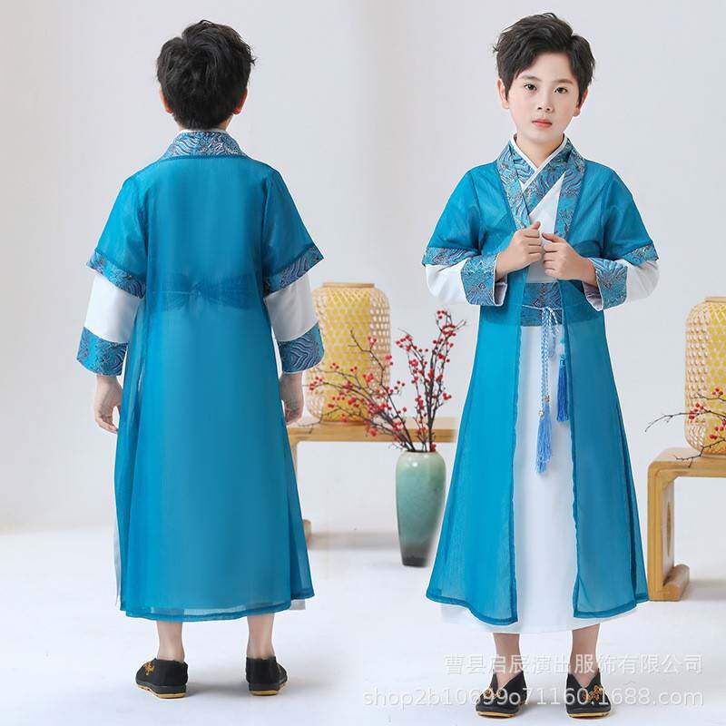 2026新款六一汉服男儿童侠客汉服书童民族风造型古装国风潮中国风