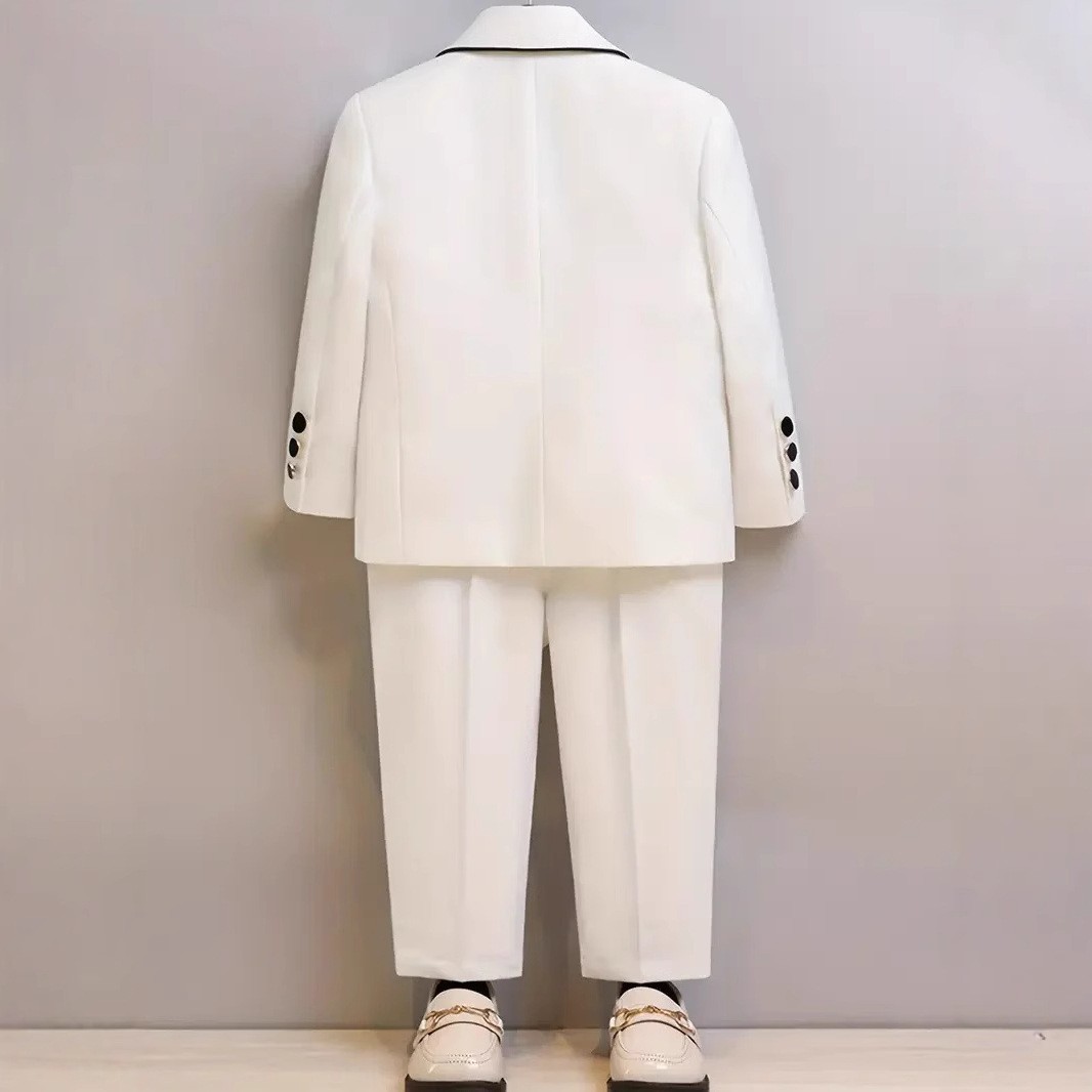 2026新款儿童西装套装男童生日宴帅气高级感白色西服钢琴演出气质