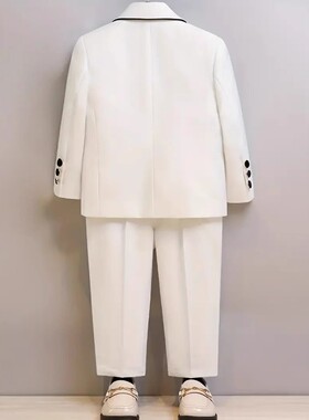 2026新款儿童西装套装男童生日宴帅气高级感白色西服钢琴演出气质