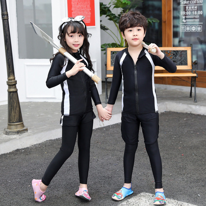 2026新款儿童潜水衣分体三件套防嗮游泳衣中大童潜水防水母上衣短