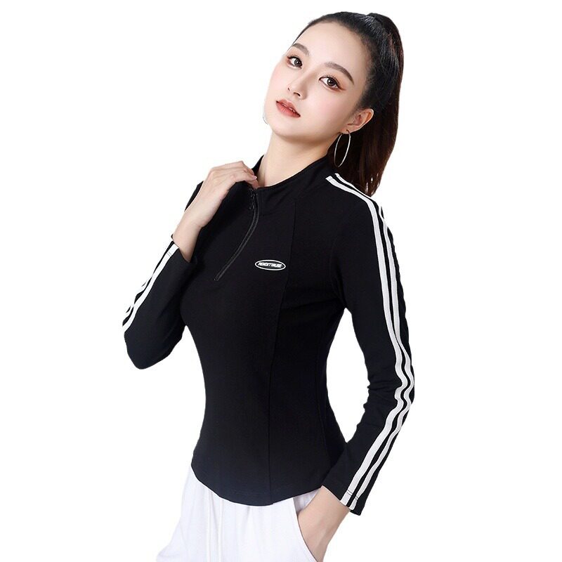 2026新款秋季新品半拉链长袖广场舞修身运动服装女棉现货套装高品
