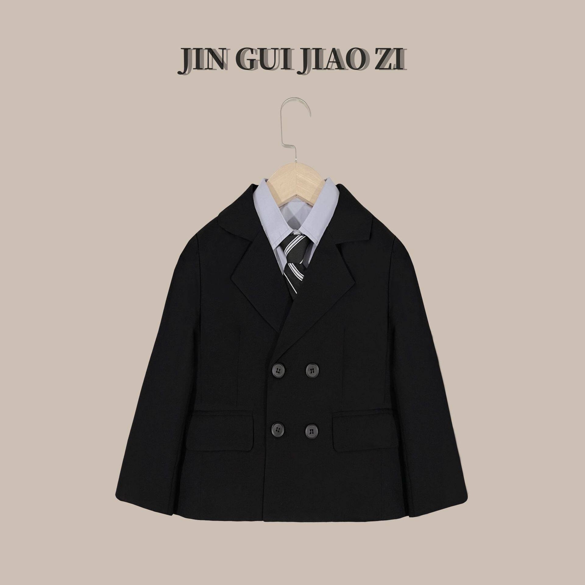 2026新款春秋男童西装套装韩版时尚休闲儿童小西服婚礼花童演