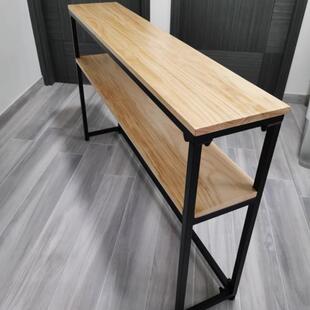 客厅沙发后置物架实木铁艺长条桌子靠墙书架墙边窄条几背靠柜