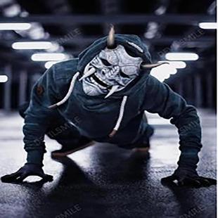 赤般若面具挂件cosplay日系能面罩乳胶红面鬼脸獠牙般若面具