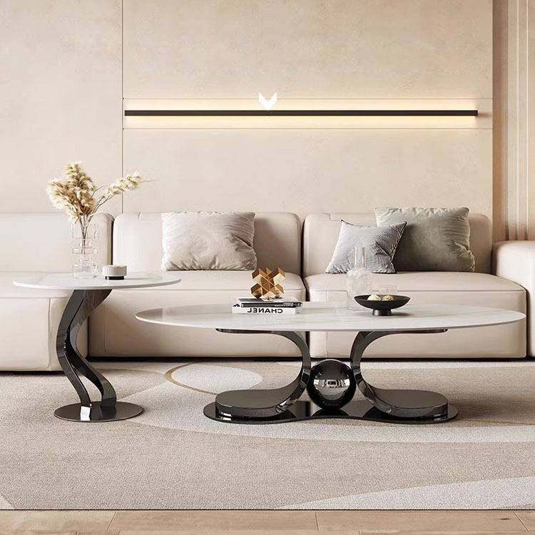 2023新款轻奢茶几小户型现代简约椭圆岩板高级感意式极简网红茶几,住宅家具,茶几,淘宝优惠券,粉丝福利购,淘宝优惠卷