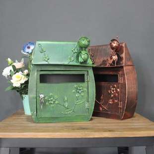 动物铁艺邮箱金属壁挂信报箱复古手工创意信箱家居园艺工艺品邮筒