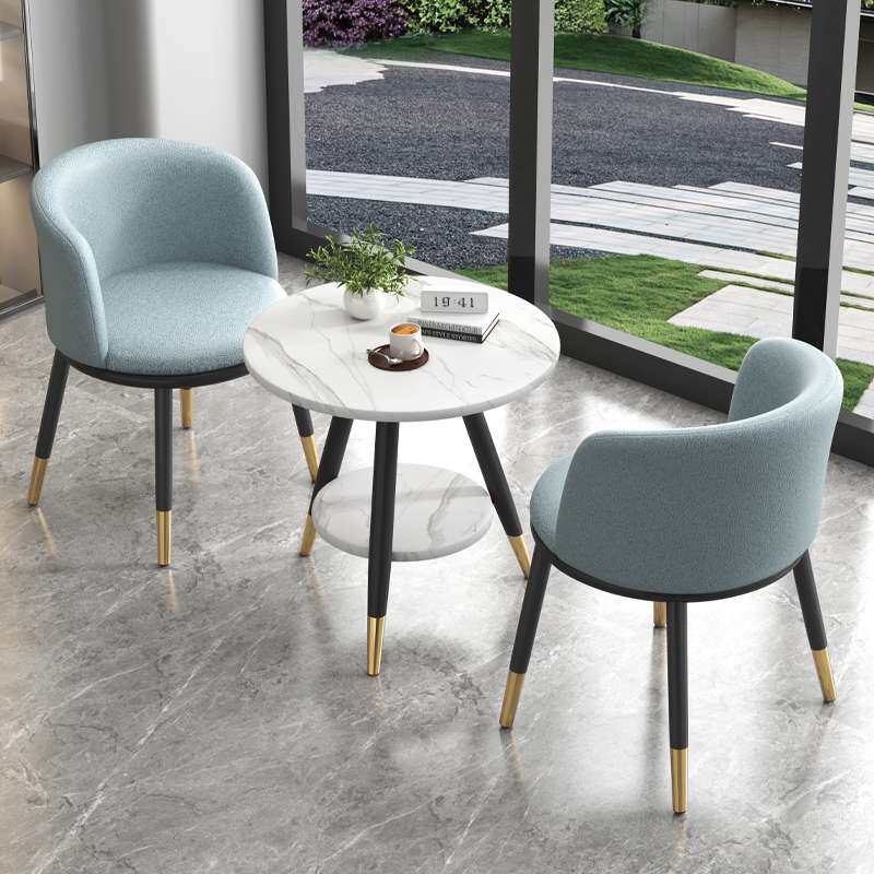 阳台小茶桌2025新款小型网红休闲圆桌茶几椅子组合套装接待洽谈桌