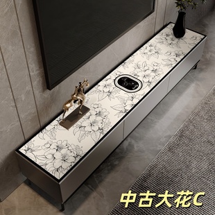 大理石纹餐边柜台面保护垫轻奢高级感桌垫防水玄关鞋柜电视柜垫子