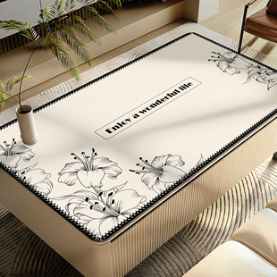 轻奢高级感茶几桌布防水防油防烫免洗餐桌垫长方形家用茶几桌面垫