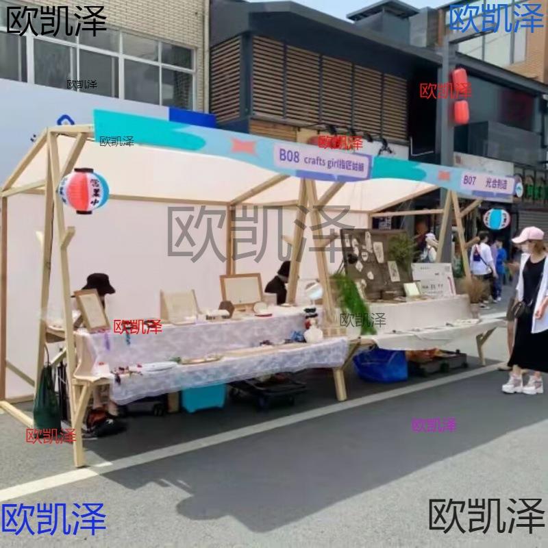 集市摊位木制活动棚户外可折叠展示架夜市摆摊小推车商场小吃花车