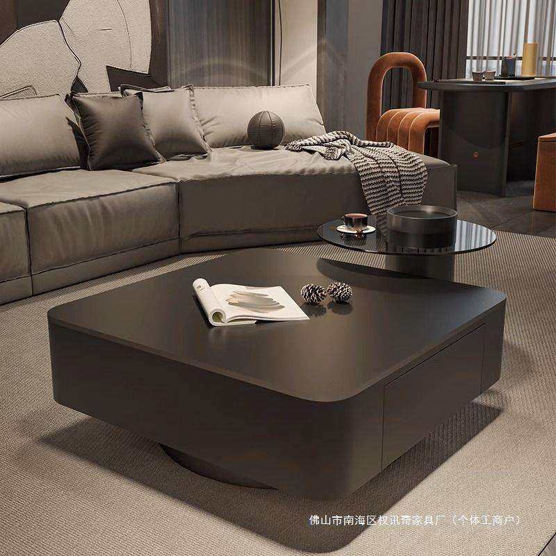 方形黑色岩板茶几轻奢现代简约大户型客厅家用茶桌意式极简设计师,3C数码配件,其它配件,淘宝优惠券,粉丝福利购,淘宝优惠卷