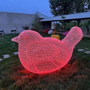 不锈钢镂空小鸟动物雕塑户外房地产售楼处摆件城市景观园林装饰