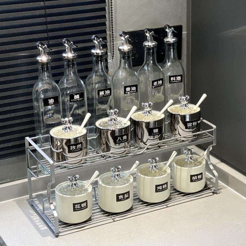 轻奢陶瓷调料盒酱油瓶组合套装厨房家用高端调味罐盐味精调料罐子