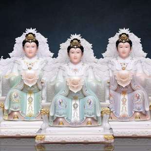 福盛东三霄娘娘神像仿汉白玉云霄琼霄碧霄感应随世三仙姑送子娘娘