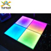 现货LED跳舞地板灯 染色渐变色效果 彩虹渐变钢化玻璃感应灯