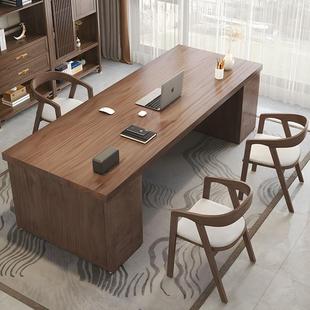 高端实木老板桌带抽屉置物办公室工作台家用书桌去客厅化办公桌