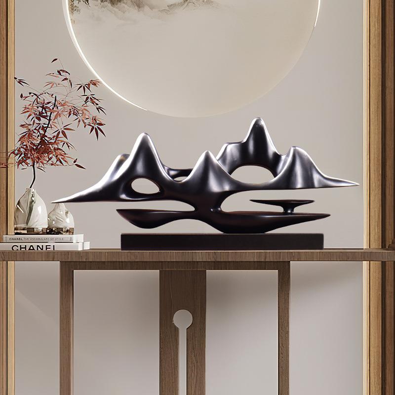 匠十三 新中式云山雾海雕塑摆件艺术品样板房茶室家居软装饰品