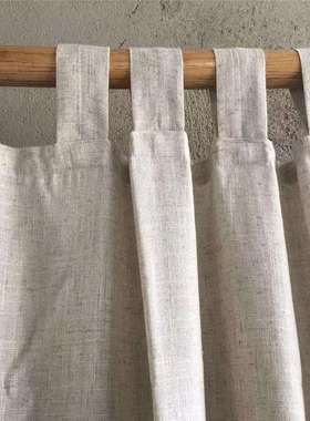 3MQR天然亚麻窗帘成品简约现代麻布遮光落地窗客厅卧室棉麻窗帘定