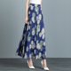 2025夏雪纺半身裙A字碎花高腰显瘦大摆长裙大码 休闲跳舞长裙子女
