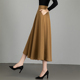 垂感百褶裙半身裙女2025春秋新款 咖色高腰显瘦中长款 a字大摆长裙