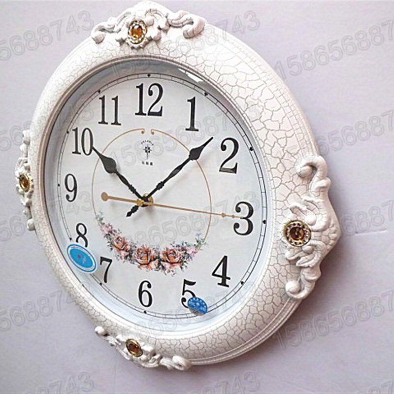 霸王机芯欧式客厅静音挂钟田园家饰钟表 时尚创意艺术石英钟 时钟