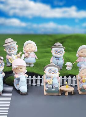 老年温馨生活创意树脂工艺品装饰品摆件客厅卧室桌面结婚纪念礼品