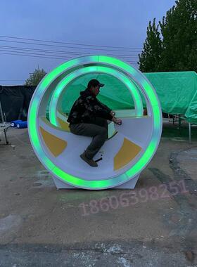 亚克力发光灯带手摇版本迷你七彩发光柱夜景发光互动娱乐摆件