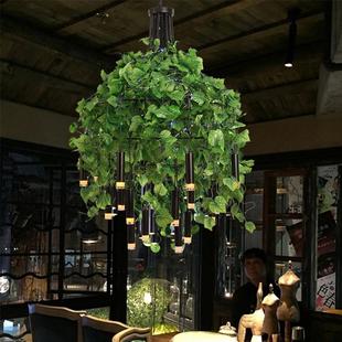音乐餐吧绿植吊灯创意个性 饰灯工业风植物led 酒吧灯KTV宴会厅装