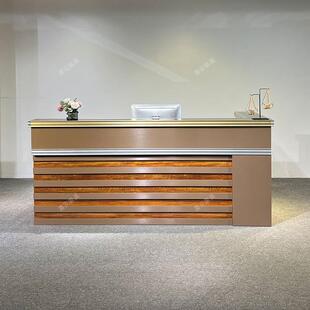 L型转角收银台木质酒店吧台饭店柜台公司迎宾咨询接待桌商用前台