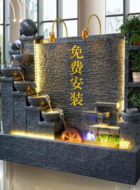 水幕墙流水屏风循环流水墙景观摆件水帘墙隔断户外庭院鱼池背景墙