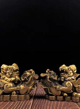 黄铜貔貅摆件白菜貔貅家居客厅摆件黄铜貔貅摆设工艺品