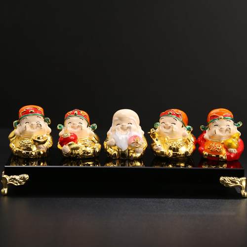 福禄寿合金珐琅彩模具摆件家居桌面可爱客厅办公室车载装饰