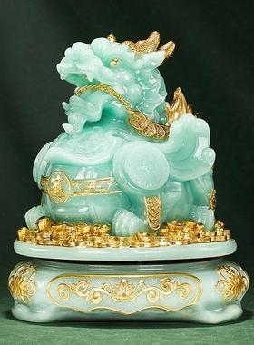 新款玉石招财貔貅摆件貔恘家居客厅博古架电视柜高档大气乔迁开∑