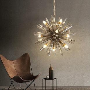 北欧风圆球玻璃水晶吊灯蒲公英客厅大厅loft吊灯服装 饰橱窗灯 店装