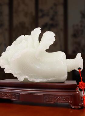 高档仿玉白菜办公桌摆件招财乔迁新居礼品家居客厅酒柜收银台装饰