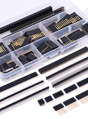 112Pcs 2.54mm公头和母头引脚连接器分类套件 分离式PCB板引脚头