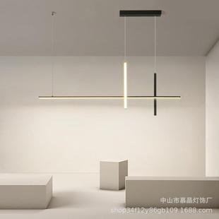 餐厅吊灯北欧极简餐桌灯具小红书现代简约一字吧台吊线燈饰服装 店