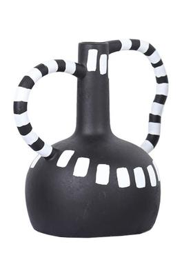 现代简约北欧极简黑白波点树脂摆件花器摆件样板房客厅软装饰品