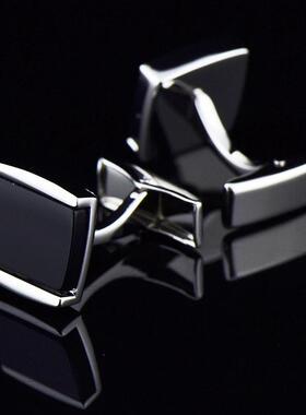 大气商务黑玛瑙袖扣袖钉法式衬衫扣793cufflinks/920002