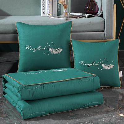 2025新款13372加密 全棉羽毛款多功能抱枕被 纯棉靠垫被中号礼品