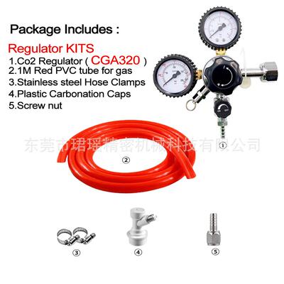 跨境供应啤酒酿造CO2调节器安全泄压阀减压表W21.8/CGA320套装