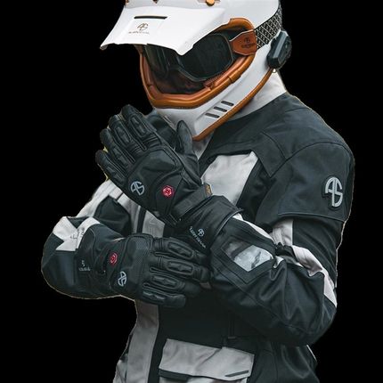 外星蜗牛摩托车手套电加热冬防水防风保暖机车骑行电热手套AT95X