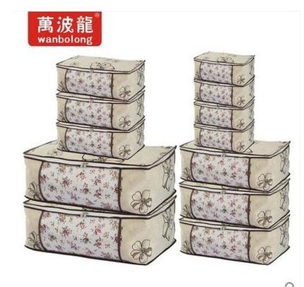 速发万波龙加厚衣服防尘收纳袋整理袋不织布布衣物收纳箱棉被子衣