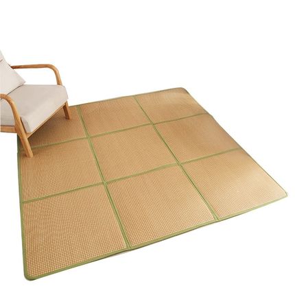 日式可折叠藤编凉席地毯卧室床边榻榻米满铺地毯客厅凉席地毯