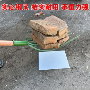 锰钢实心多股钢叉农用草叉加粗五齿铁叉密齿粪叉老式家用大号草叉
